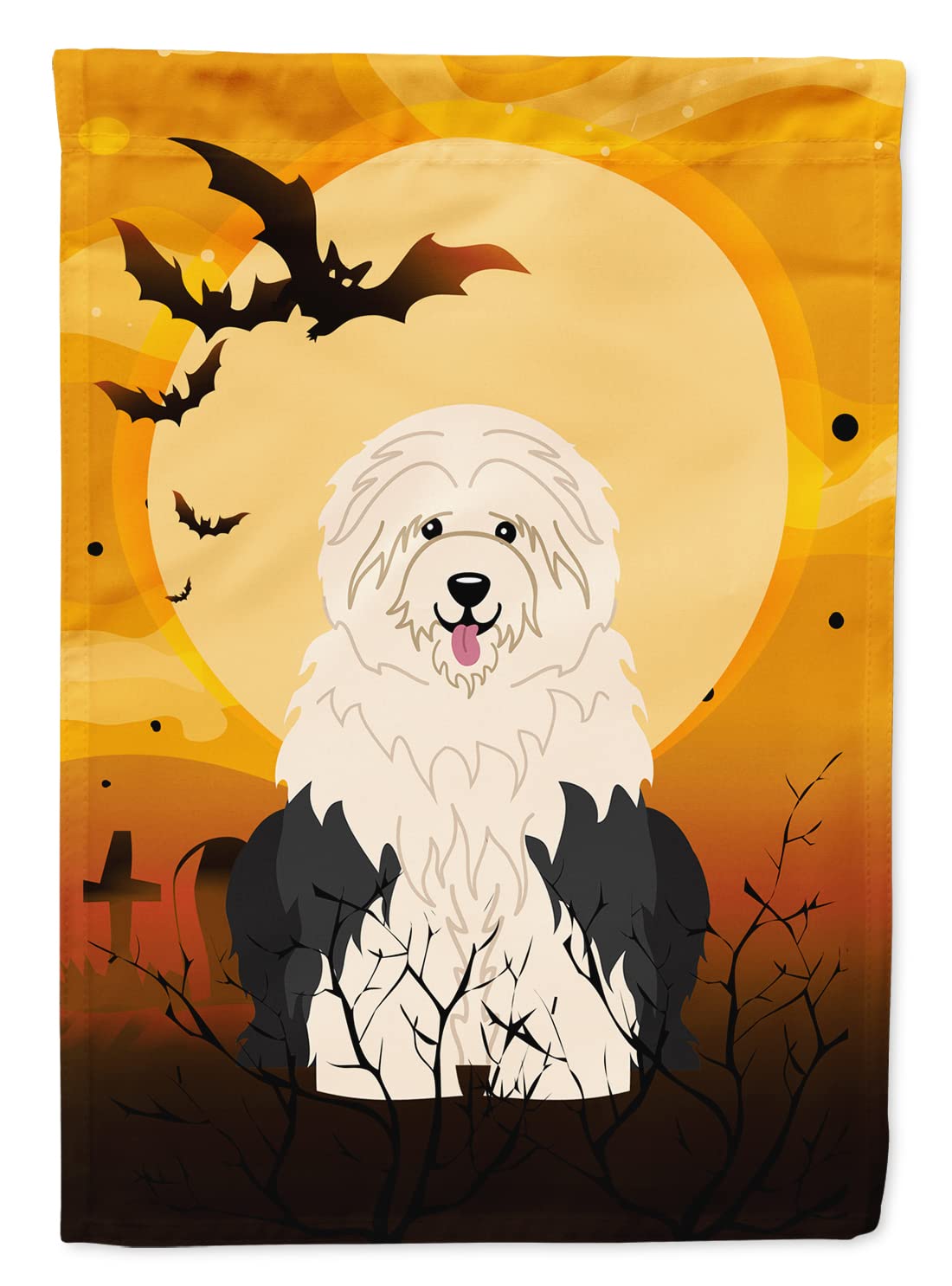 Caroline's Treasures BB4362CHF Halloween Old English Sheepdog Flag Canvas House Size, Large, Multicolor