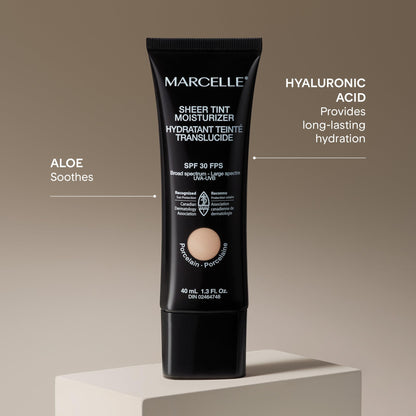 Marcelle Sheer Tint Moisturizer SPF 30, Vanilla, with Hyaluronic Acid and Aloe, Hypoallergenic, Non-Comedogenic, Fragrance-Free, Paraben-Free, Oil-Free, 40 mL 🍁 All In One Marketplace Canada