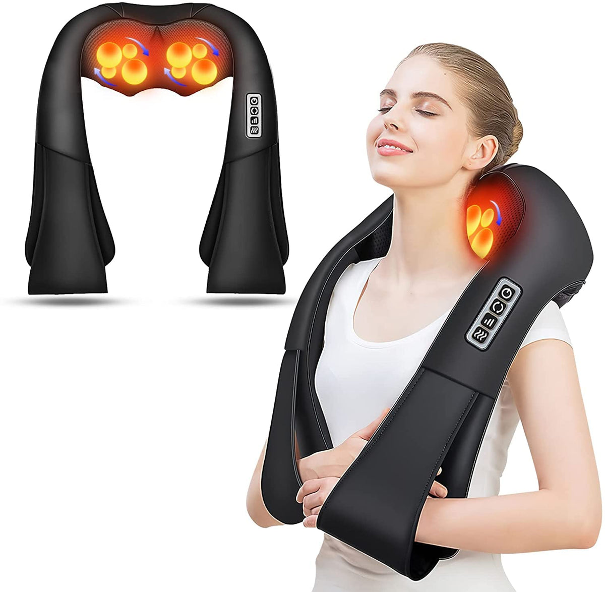AERLANG Shiatsu Neck and Shoulder Massager, Back Massager with Heat Deeper Tissue Kneading Massage for Shoulder, Neck and Back Massage Electric Massagers-mothers Day Gift Ideas (NOT Cordless) 🍁 All In One Marketplace Canada