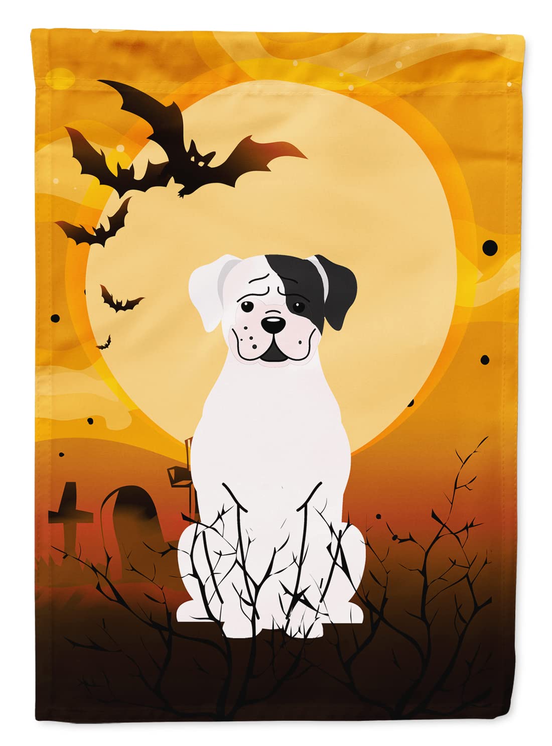 Caroline's Treasures BB4380CHF Halloween White Boxer Cooper Flag Canvas House Size, Large, Multicolor