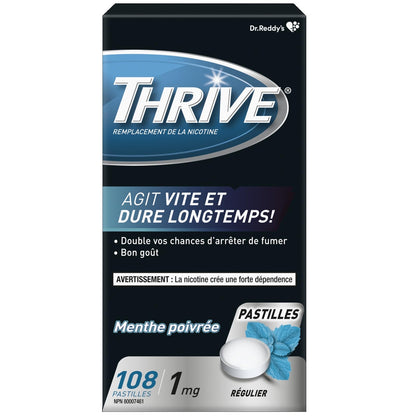 Thrive Nicotine Replacement Lozenges, 1mg Regular Strength, Peppermint, 108 Count 🍁 All In One Marketplace Canada