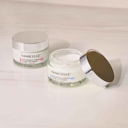 Marcelle Anti-Wrinkle Cream 50+, Day & Night, Anti-Aging Cream, Reduces Fine Lines & Wrinkles, 24H Hydration, Fragrance-Free, Hypoallergenic, Cruelty-Free, 50 mL 🍁 All In One Marketplace Canada