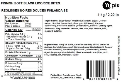 Yupik Finnish Soft Black Licorice Bites, 1 kg, Soft & Chewy Candy, Original Sweet Licorice Flavor, Fun Treat, Delicious Snack, Halloween Treats, Ideal for Gifting & Holidays