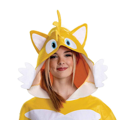 Disguise Sonic Tails Adult Costume, Official Sonic Movie 3 Halloween Costume with Headpiece, Adult Size S/M