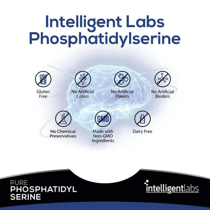 Intelligent Labs Phosphatidylserine Supplement 100mg | 90 High Strength Capsules | 100% Soy and Allergen Free | Pure Phosphatidylserine from Sunflower Lecithin 🍁 All In One Marketplace Canada