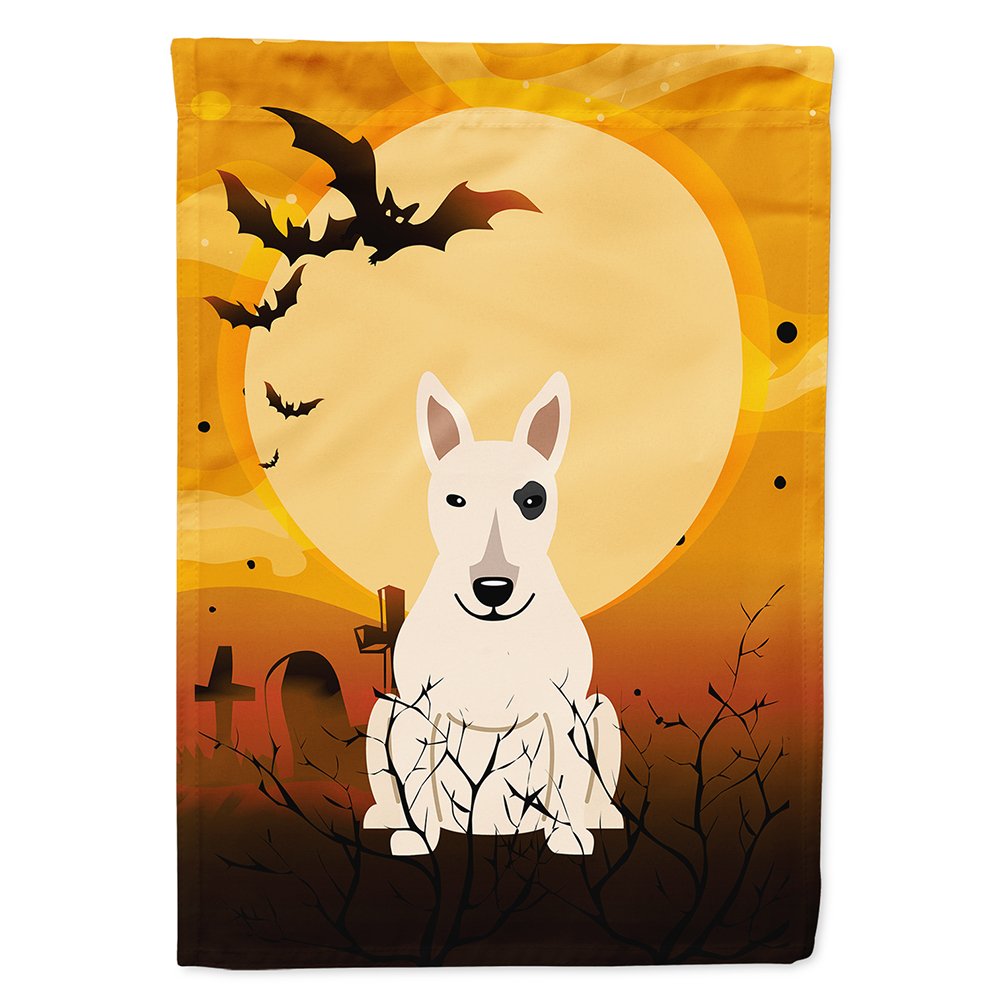 Caroline's Treasures BB4404CHF Halloween Bull Terrier White Canvas House Size Flag, Large, Multicolor