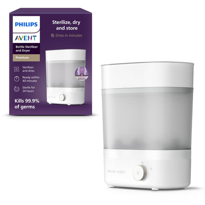 Philips Avent Baby Bottle Sterilizer and Dryer Premium, Removes 99,9% of Bacteria, Chemicals Free, Capacity 6 Bottles/Teats/Accessories, Modular Space Saving Design, Model SCF293 🍁 All In One Marketplace Canada