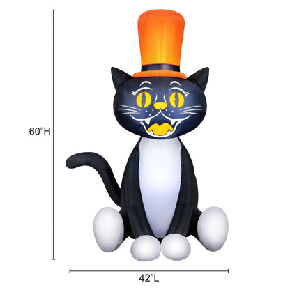Occasions Halloween 5 Foot Inflatable Black Cat with Top Hat