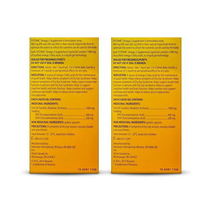Systane Omega-3 Supplement for Dry Eyes, Eye Supplement for Adults, Tear Film Support, Tear film Support, Ocular Supplement for Dry Eyes - 60 Liquid Gels 🍁 All In One Marketplace Canada