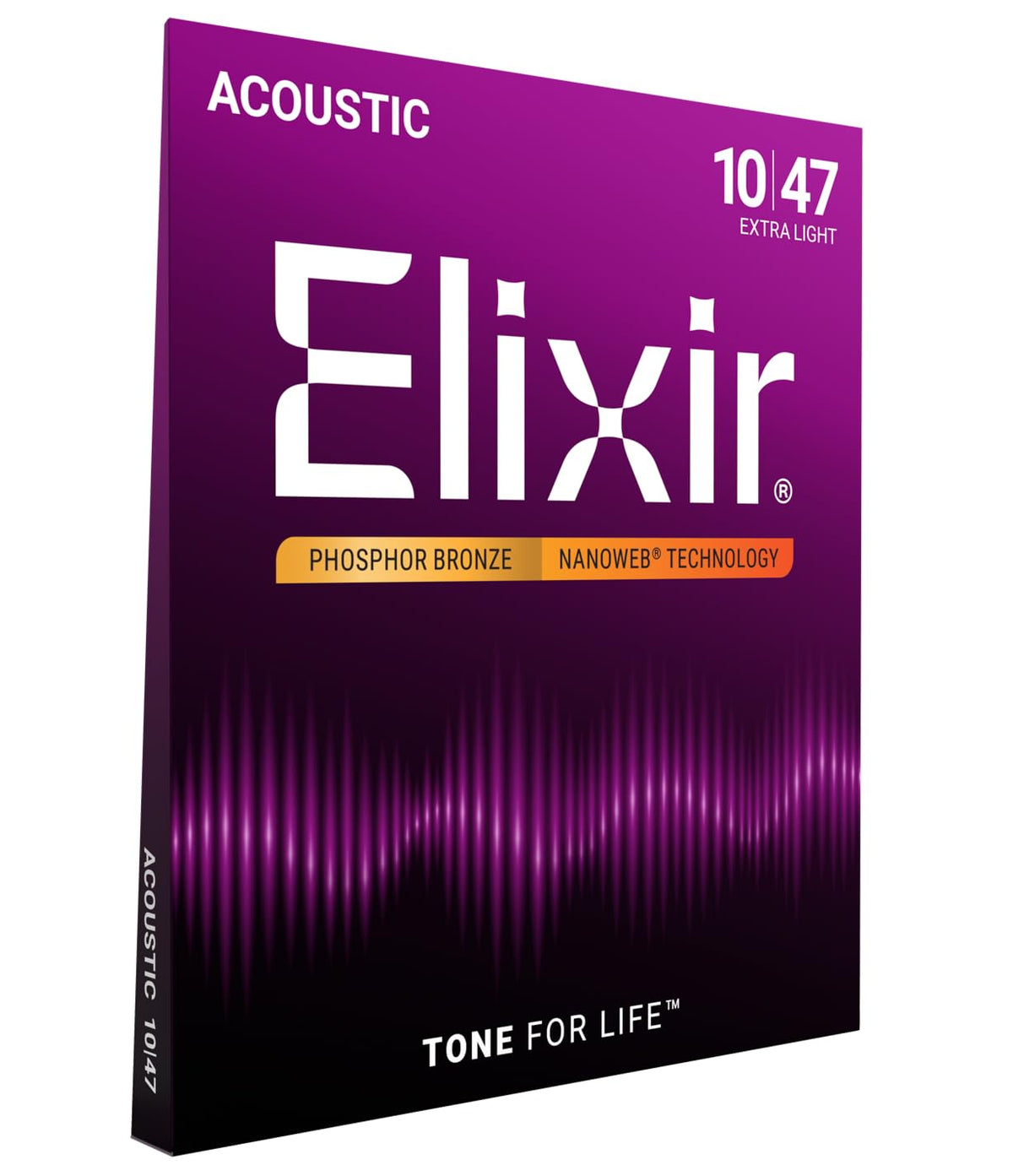 Elixir 16002 Phosphor Bronze Nanoweb Coating Acoustic Guitar Strings - Extra Light 10-47 🍁 All In One Marketplace Canada