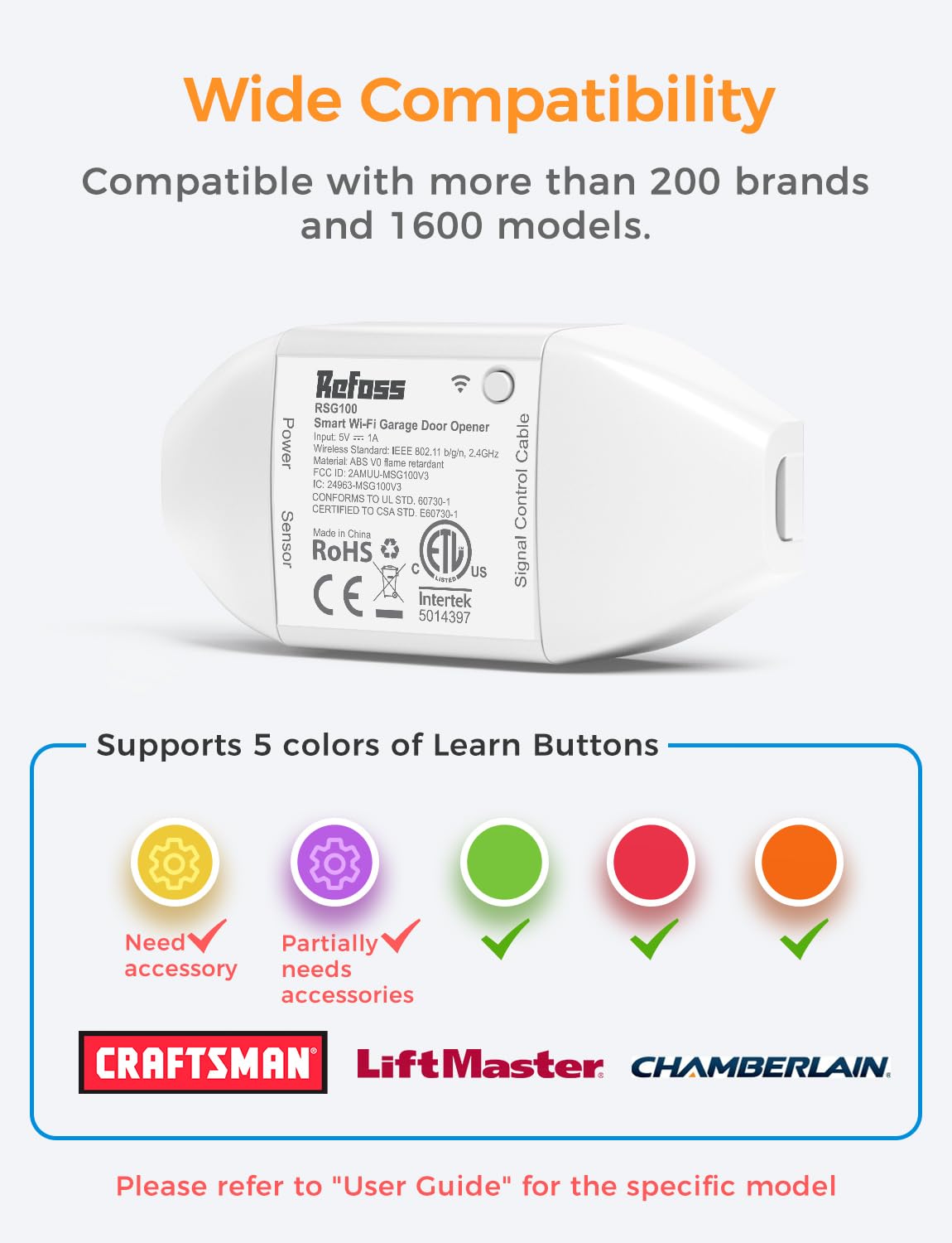 Refoss Smart Wi-Fi Garage Door Opener, Apple HomeKit Supported 🍁 All In One Marketplace Canada