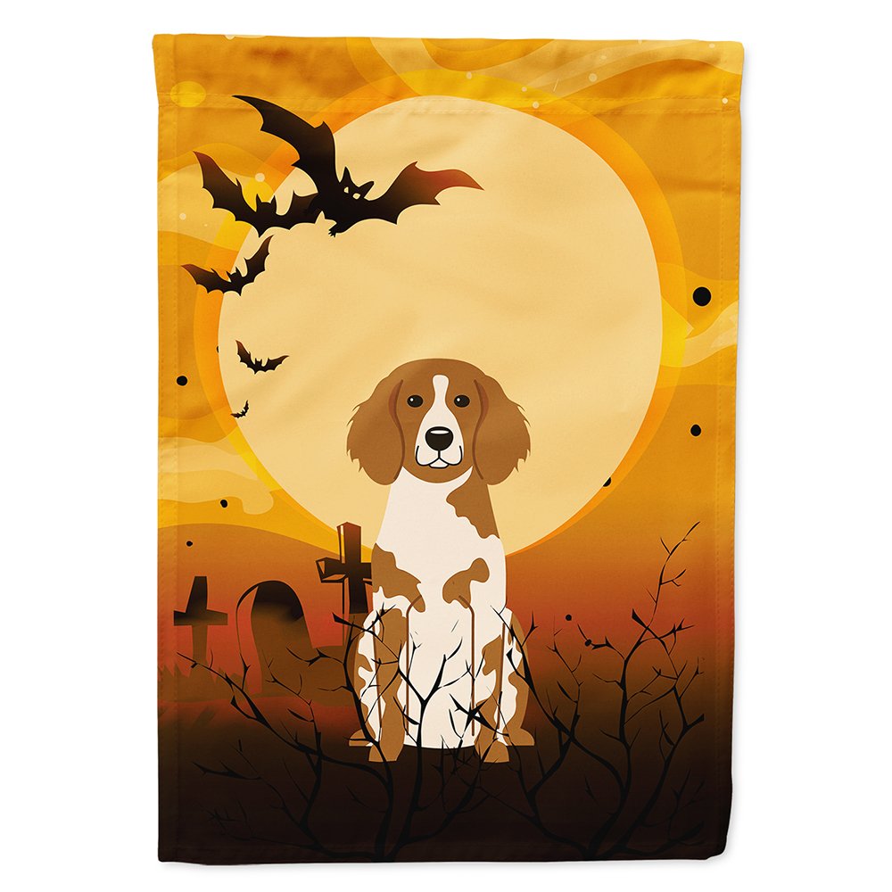 Caroline's Treasures BB4338CHF Halloween Brittany Spaniel Flag Canvas House Size, Large, Multicolor