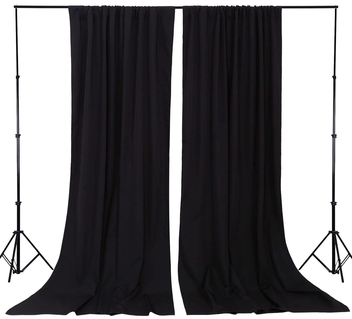 Backdrop Curtains Black Polyester Backdrop for Curtains 2 Packs 5ftx8ft