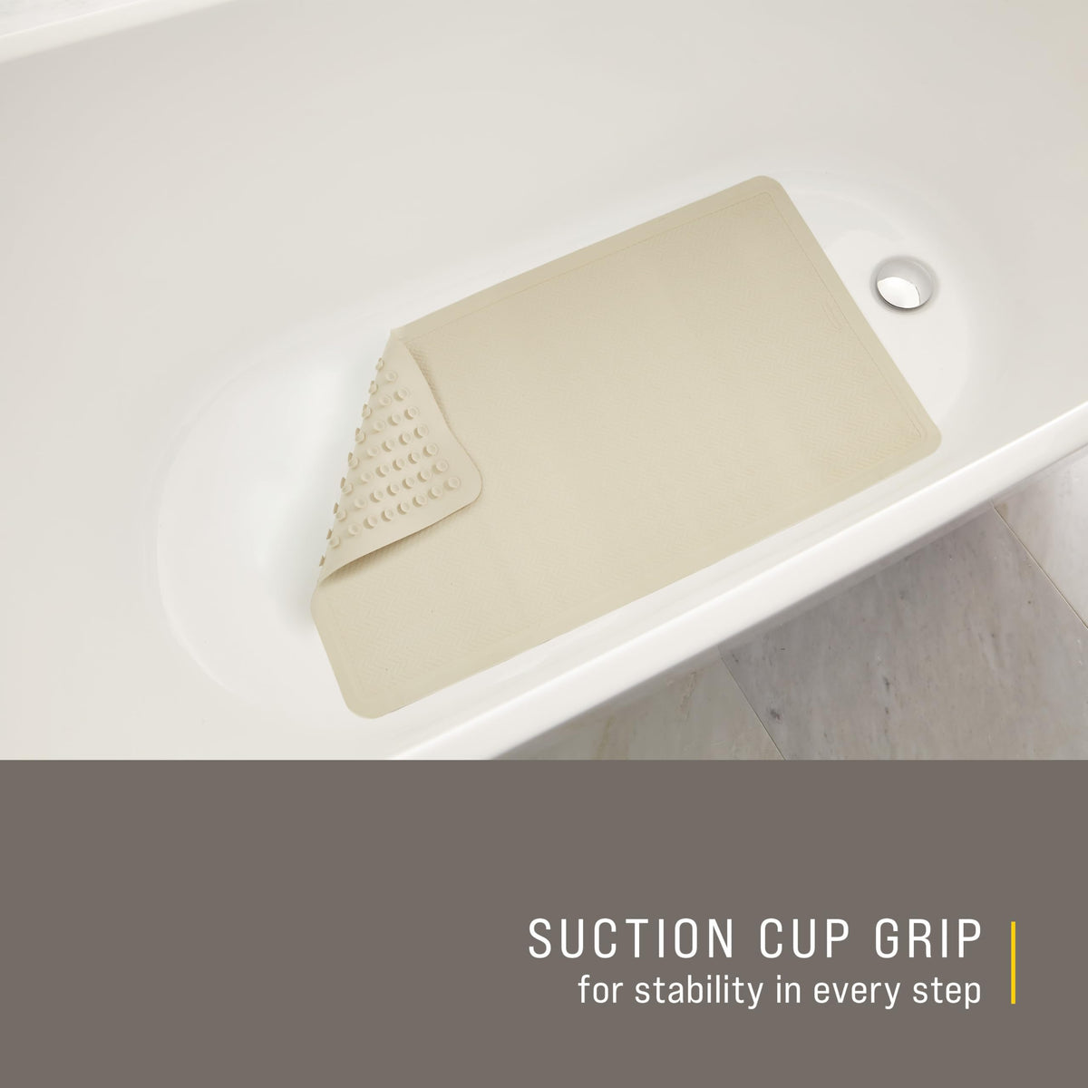 Rubbermaid Commercial Products Bath Tub and Shower Mat | Large - 28 x 16 in. | White | Machine Washable | Safti-Grip Non-Slip Bathroom Mat with Suction Cups for Home/Hotel/Shower/Bathtub 🍁 All In One Marketplace Canada