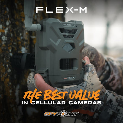 SPYPOINT Flex-M Cellular Trail Camera - Best Value in Hunting Accessories, No WiFi Needed & GPS-Enabled, Hunting Night Vision, IP65 Water-Resistant, 28MP Photos, 720p Videos + Sound (Pack of 1) 🍁 All In One Marketplace Canada