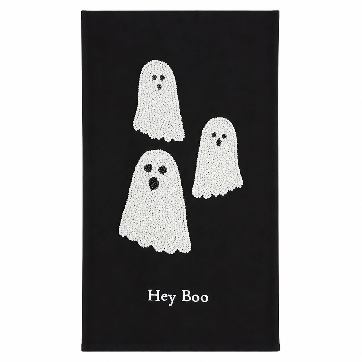 Mud Pie Halloween Bead Towel, Ghost, 26" x 14"