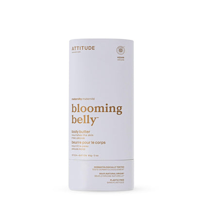 ATTITUDE Plastic-Free Body Butter Bar for Pregnant Dry and Stretched Skin, Made in Canada, EWG Verified, Vegan Maternity Products, Rose and Argan Oil, 85 grams 🍁 All In One Marketplace Canada