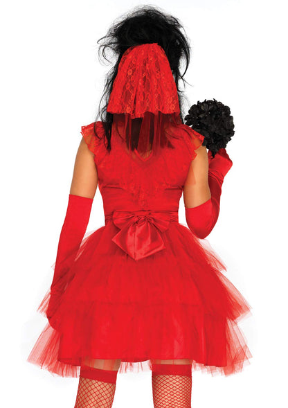 Leg Avenue Women's Beetle Bride 80s Halloween Costume, Red, Small