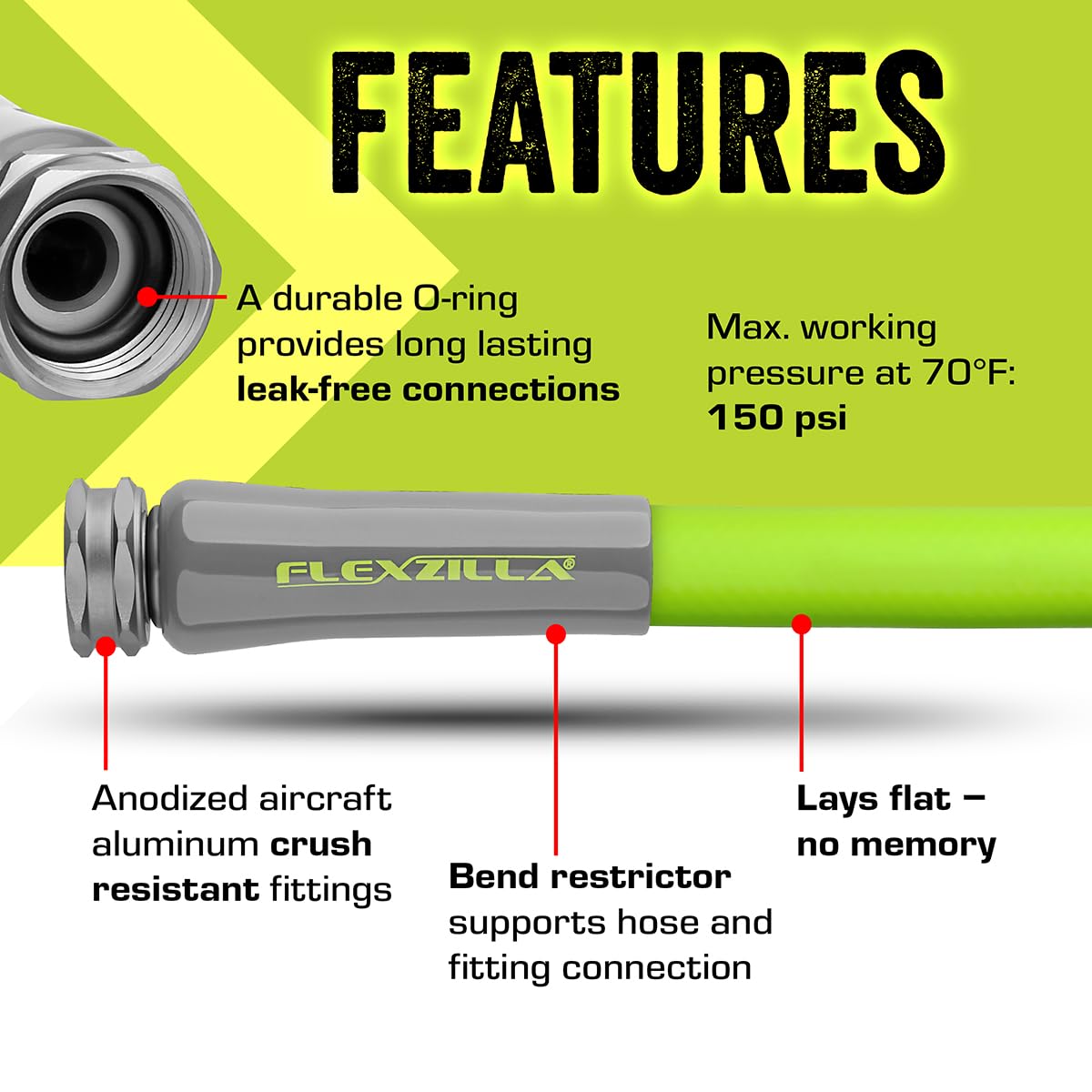 Flexzilla Garden Lead-in Hose, 5/8 in. x 15 ft., Heavy Duty, Lightweight, Drinking Water Safe - HFZG515YW-E 🍁 All In One Marketplace Canada