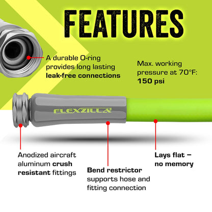 Flexzilla Garden Lead-in Hose, 5/8 in. x 15 ft., Heavy Duty, Lightweight, Drinking Water Safe - HFZG515YW-E 🍁 All In One Marketplace Canada