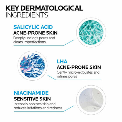 La Roche Posay Effaclar Micro-Peeling Purifying Gel Cleanser Acne Treatment. 2% salicylic acid face & body wash with niacinamide. Unclogs pores, exfoliates, acne marks. Oil-free, sensitive skin, 200ML 🍁 All In One Marketplace Canada