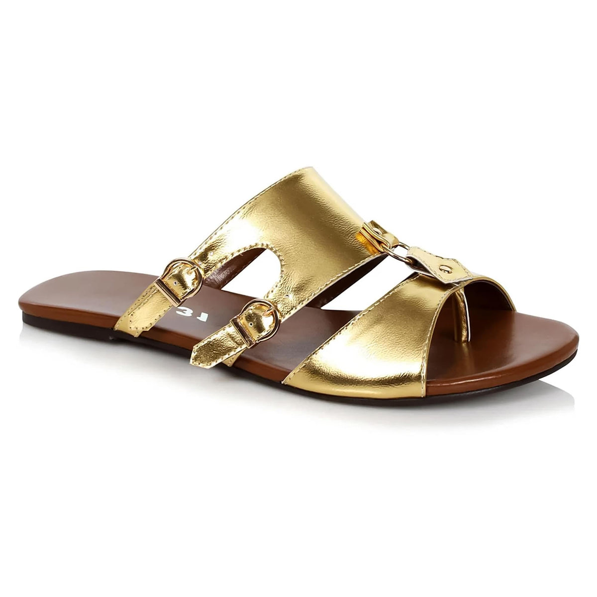 Ellie Shoes Mens Sparta Flat Gladiator Halloween Sandals, Gold, X-Large