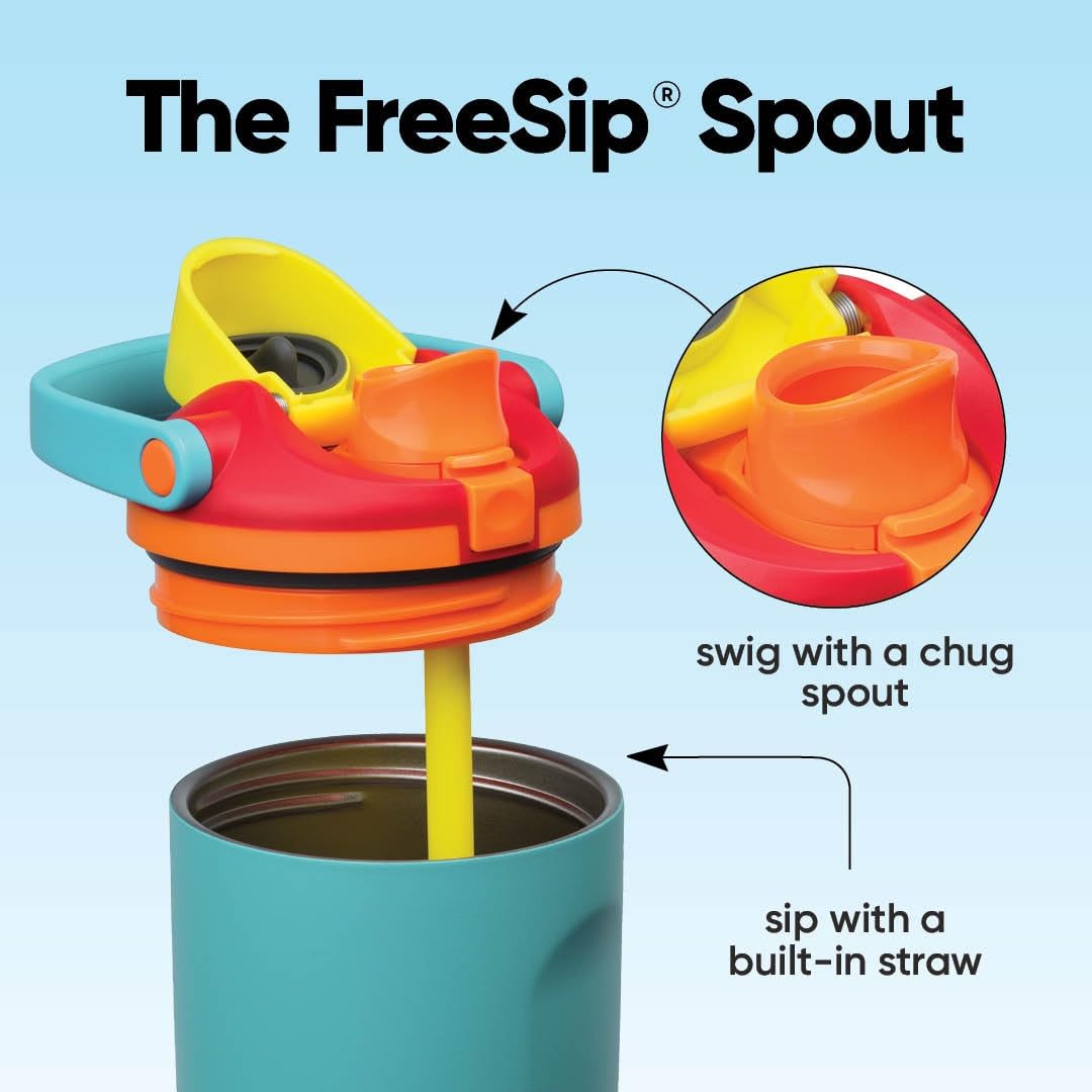 Owala FreeSip Sway Insulated Stainless Steel Water Bottle with Two-Way Spout, Built-In Straw and Bucket Handle, Made for Travel, School, and Sports, 40oz, BPA Free, Leak Proof, Summer Sweetness 🍁 All In One Marketplace Canada