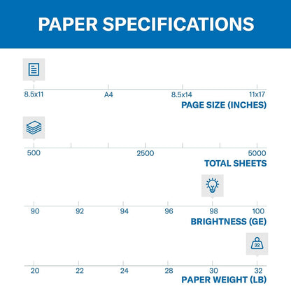Hammermill Printer Paper, Laser Print Copy Paper, 32lb, 8.5 x 11, Letter, 98 Bright - 1 Pack / 500 Sheets (104646R) 🍁 All In One Marketplace Canada