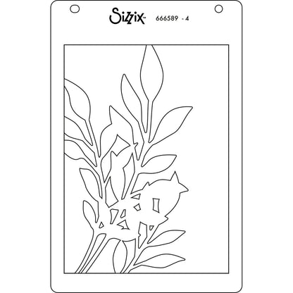 Sizzix A6 Layered Stencils 4PK Cosmopolitan, Frond by Stacey Park