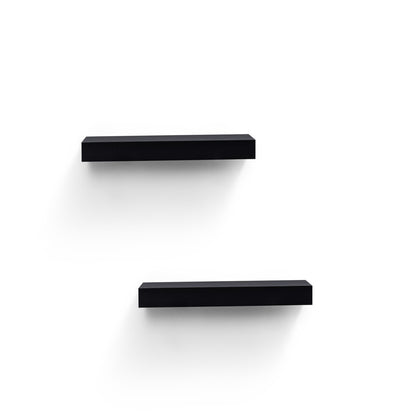 Floating Shelves  15.75 Wall Mounted Wood Shelves For Bathroom, Bedroom, Living Room, Kitchen, Hanging Shelf For Books Storage Decor With Invisible Brackets, Built-in LED Lighting, Black