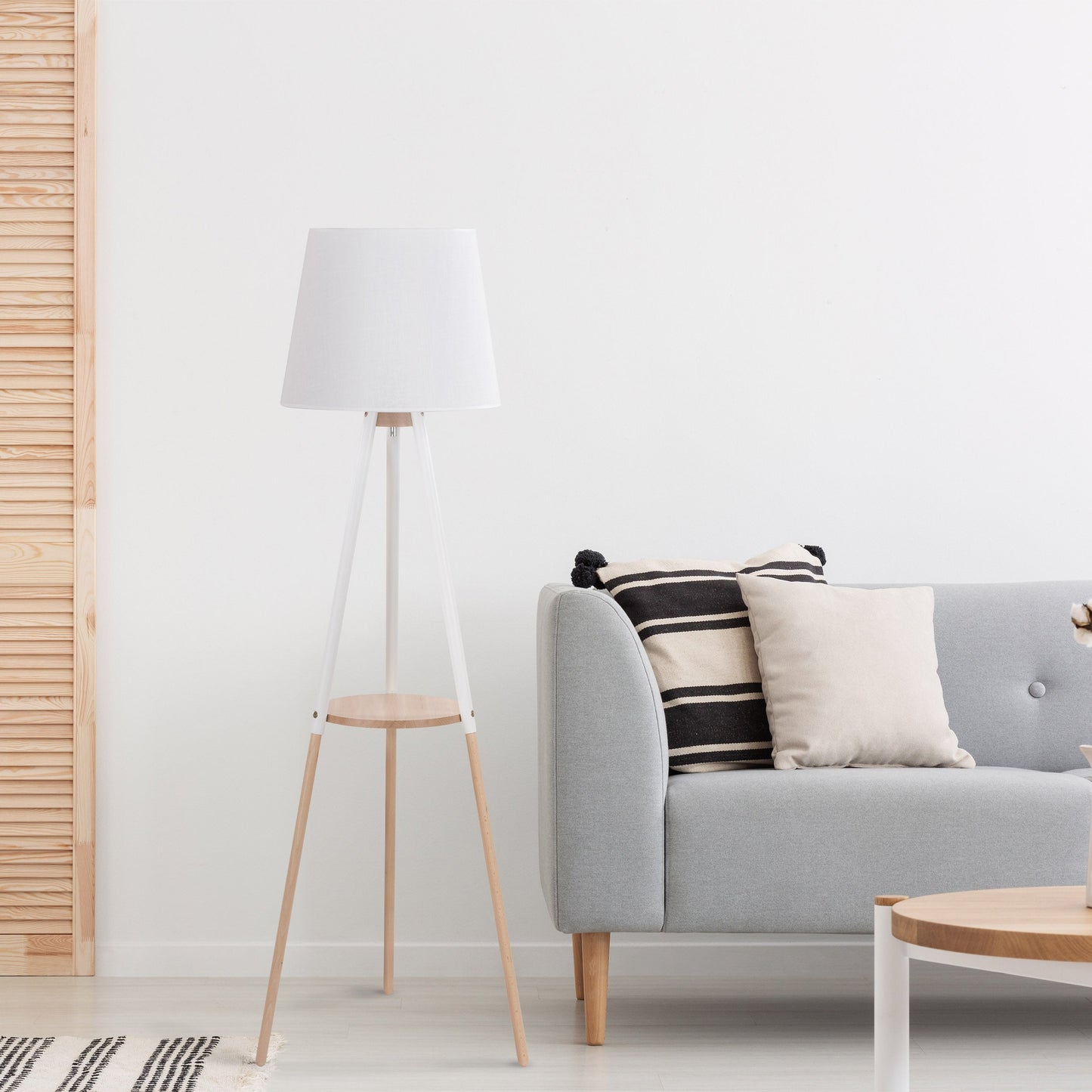 VAIO White Tray Table Floor Lamp for Living Room & Bedroom