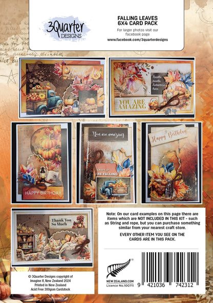 3Quarter Designs Falling Leaves 6x4 Card Pack