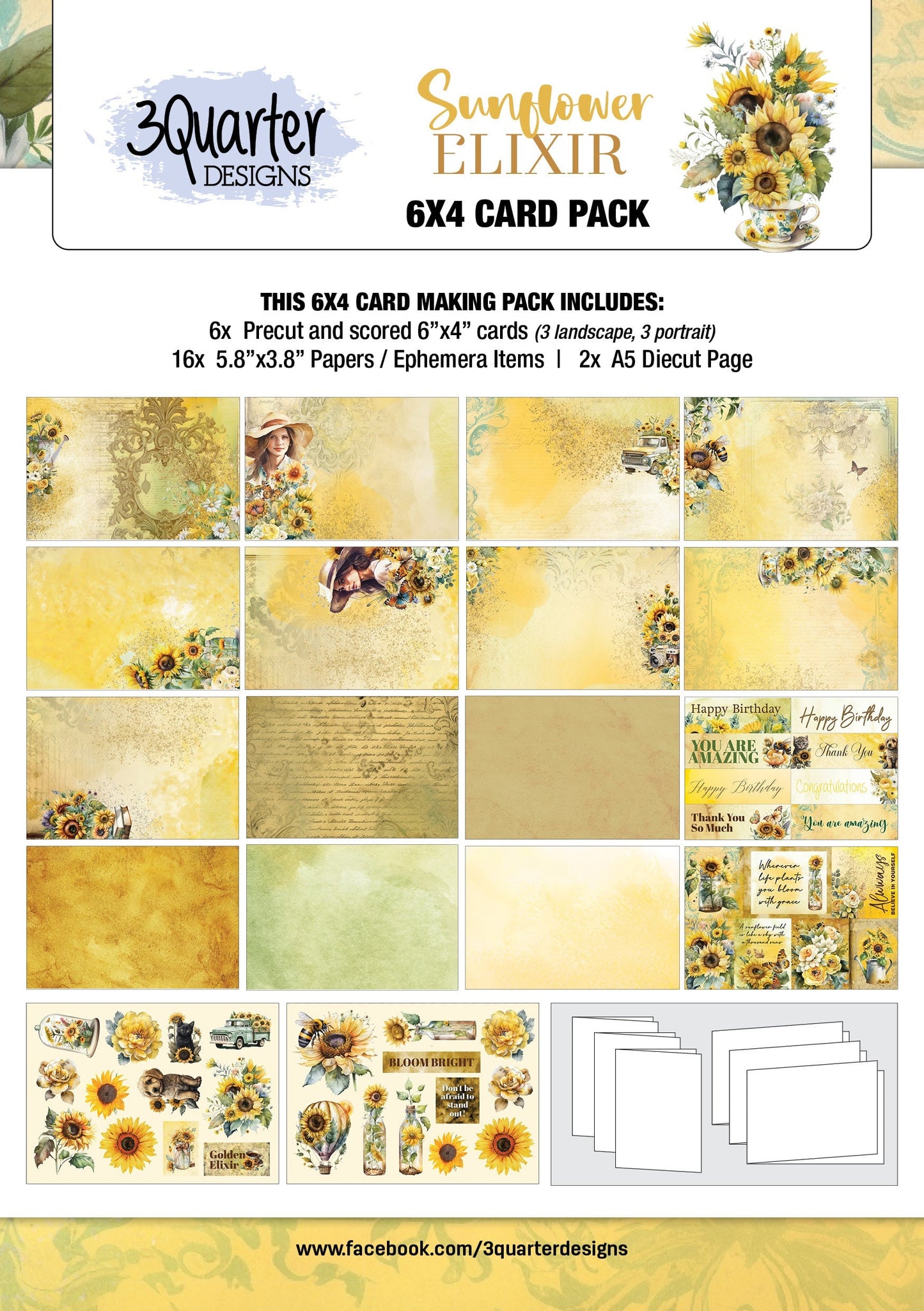 Sunflower Elixir 6x4 card pack