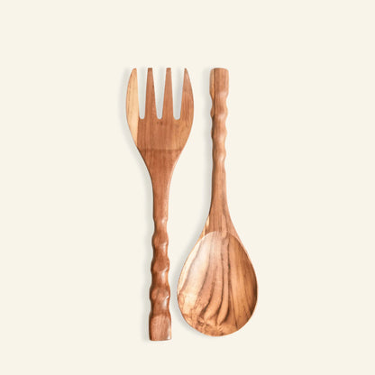 Besteckset aus Holz (Gabel und Löffel)