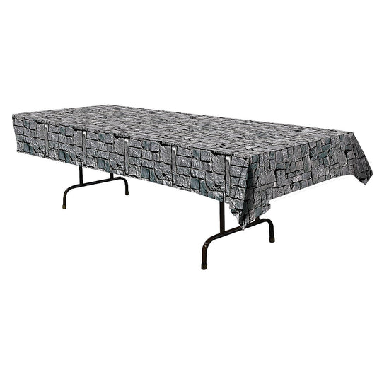 Beistle Stone Wall Tablecover, 54-Inch x 108-Inch