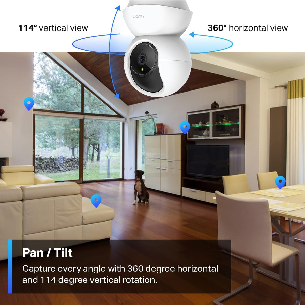 Tapo 2K Pan/Tilt Indoor Security WiFi Camera, 2 Pack, Baby & Pet Camera w/ 360° Motion Tracking, 2-Way Audio, Night Vision, Cloud & Local Storage (Up to 256 GB), Works w/Alexa & Google (Tapo C210P2) 🍁 All In One Marketplace Canada