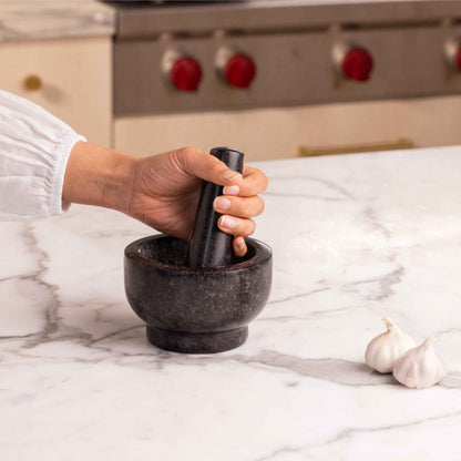 Lagostina Natural Granite Hand Mortar And Pestle, Manual Grinder, Perfect Crushing Herbs, Spices, 1.3 Cup Capacity, Durable And Easy To Clean, Gray, L413.4106.02 🍁 All In One Marketplace Canada