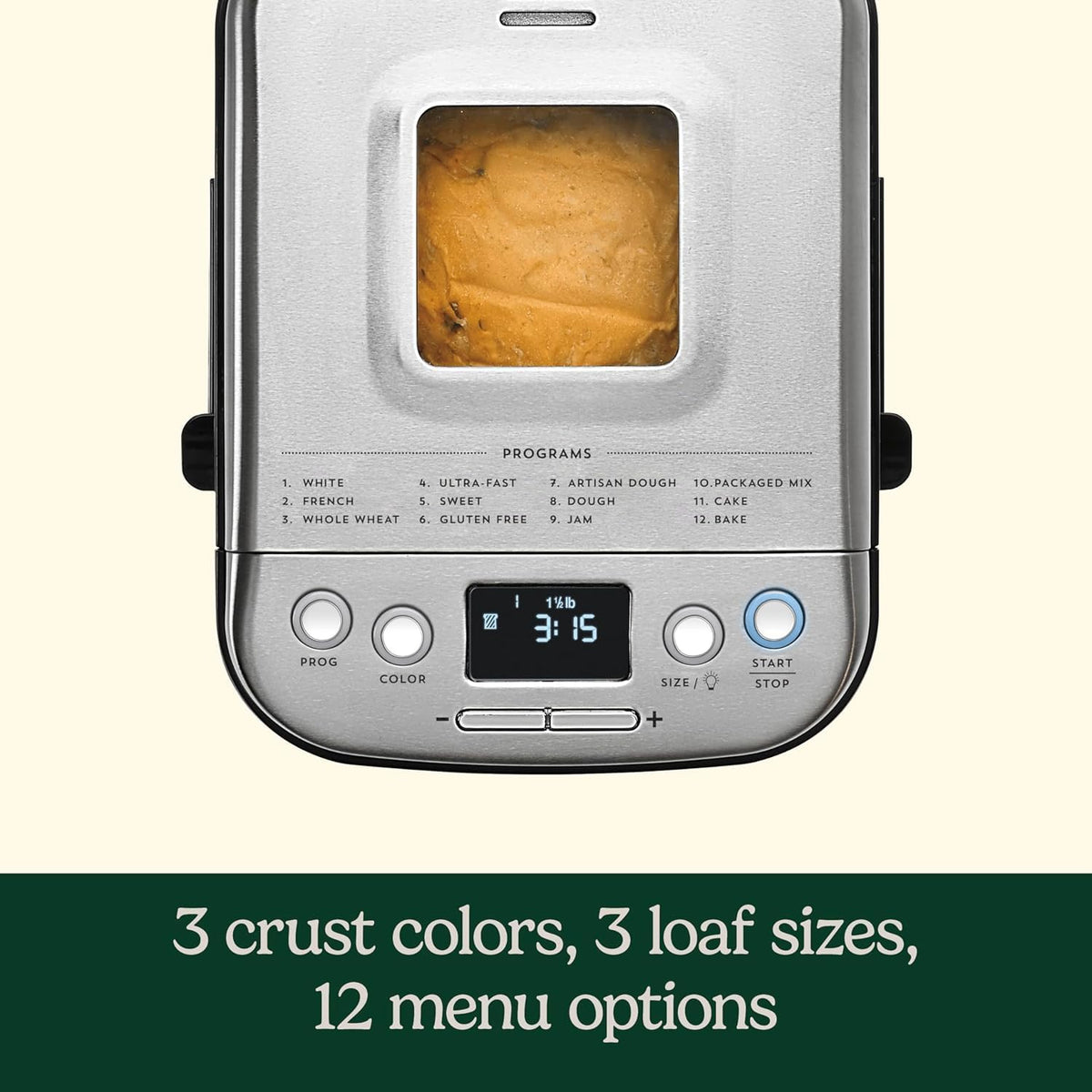 Cuisinart Bread Maker Machine, Stainless Steel, 12 Programs, Up to 2 lbs 🍁 All In One Marketplace Canada