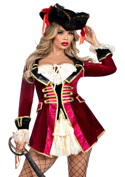 Leg Avenue womens Captivating Captain Halloween Pirate Costume, Multicolor, Medium
