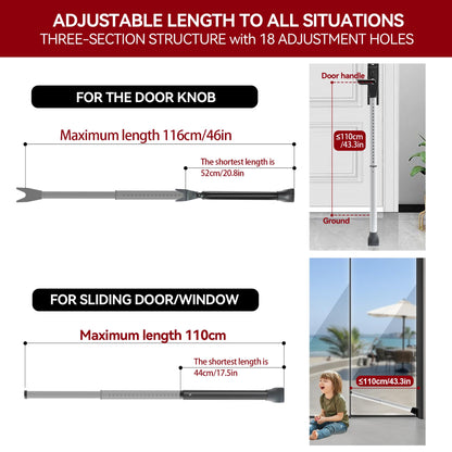 AceMining Upgraded Door Security Bar & Sliding Patio Door Security Bar, Heavy Duty Security Door Stoppers Adjustable Door Jammer for Home, Apartment, Travel (1 Pack,White) 🍁 All In One Marketplace Canada