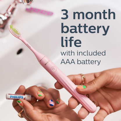 Philips One by Sonicare Battery Toothbrush Holiday Pack with 3 Brush Heads, Manhattan Edition