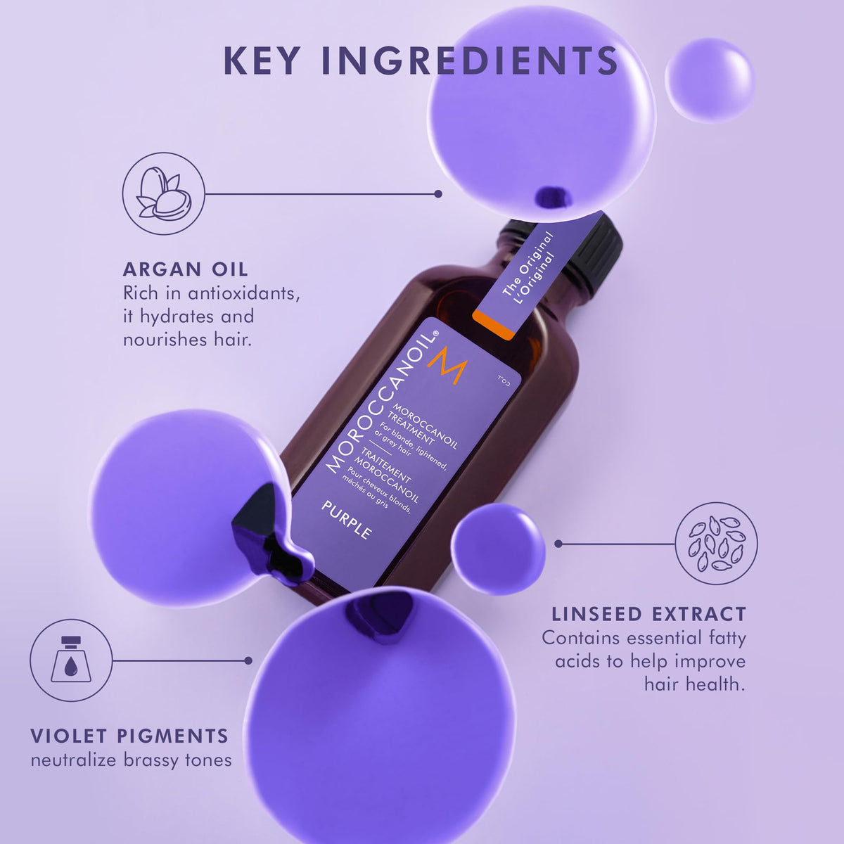 Moroccanoil Treatment Purple Hair Oil for Blonde Hair, 0.85 Fl. Oz. 🍁 All In One Marketplace Canada
