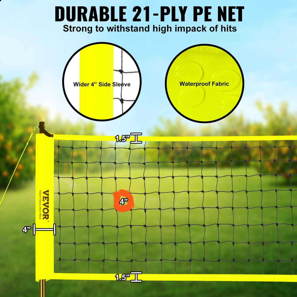 VEVOR Outdoor Portable Volleyball Net System, Adjustable Height Steel Poles, Professional Volleyball Set with PVC Volleyball, Pump, Carrying Bag, Heavy Duty Volleyball Net for Backyard, Beach, Lawn 🍁 All In One Marketplace Canada