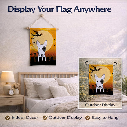 Caroline's Treasures BB1767GF Halloween Bull Terrier Garden Size Flag, Small, Multicolor