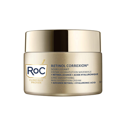 RoC Retinol Correxion Max Daily Hydration Anti-Aging Face Moisturizer with Hyaluronic Acid, Oil Free Skin Care Cream for Fine Lines, Dark Spots, Post-Acne Scars, 50ml, with Retinol Eye Cream Packette 🍁 All In One Marketplace Canada