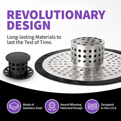 ShowerShroom SHSULT755 Ultra Revolutionary Shower Hair Catcher Drain Protector, Stainless 🍁 All In One Marketplace Canada
