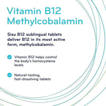 Sisu Vitamin B12 1000 mcg Methylcobalamin Sublingual Tablets, Unflavoured, 180 Tablets, Supports Energy Metabolism and Red Blood Cell Formation 🍁 All In One Marketplace Canada