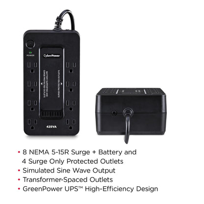 CyberPower ST425 Standby UPS Battery Backup and Surge Protector, 425VA/260W, 8 Outlets, Compact, UL Certified 🍁 All In One Marketplace Canada