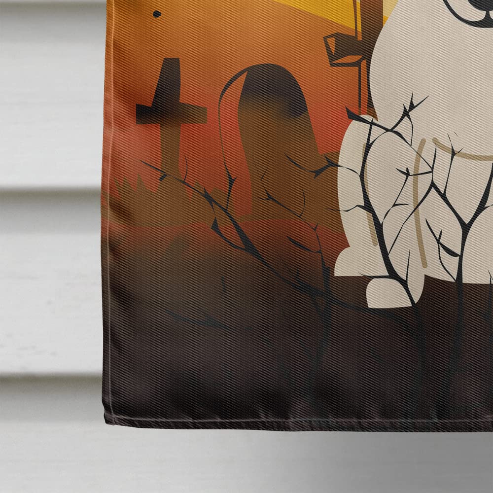 Caroline's Treasures BB4404CHF Halloween Bull Terrier White Canvas House Size Flag, Large, Multicolor