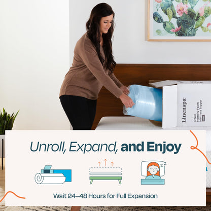 Linenspa 3 Inch Memory Foam Mattress Topper, Gel Infused Twin Mattress Topper, CertiPUR-US Certified 🍁 All In One Marketplace Canada